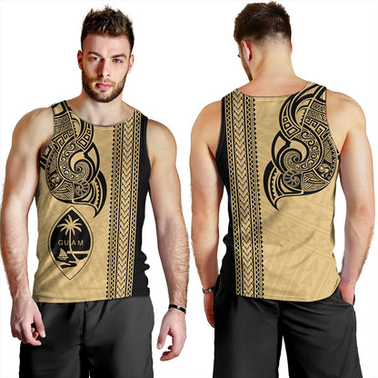 Guam Tank Top Polynesia Tribal Tattoo Gold