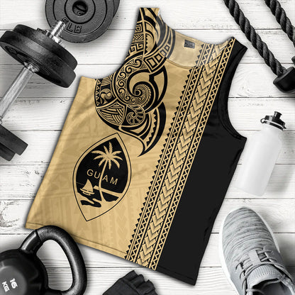 Guam Tank Top Polynesia Tribal Tattoo Gold
