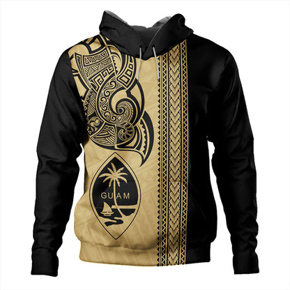 Guam Hoodie Polynesia Tribal Tattoo Gold