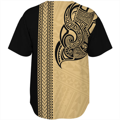 Hawaii Baseball Shirt Polynesia Tribal Tattoo Gold