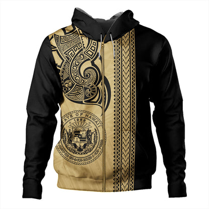 Hawaii Hoodie Polynesia Tribal Tattoo Gold