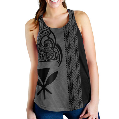 Hawaii Women Tank Polynesia Tribal Tattoo Grey