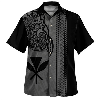 Hawaii Hawaiian Shirt Polynesia Tribal Tattoo Grey