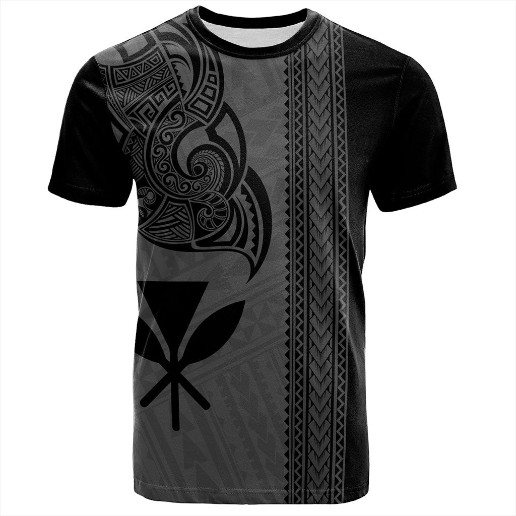 Hawaii T-Shirt Polynesia Tribal Tattoo Grey