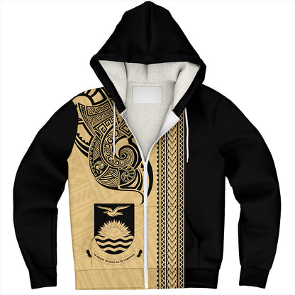 Kiribati Sherpa Hoodie Polynesia Coat Of Arms Tribal Tattoo