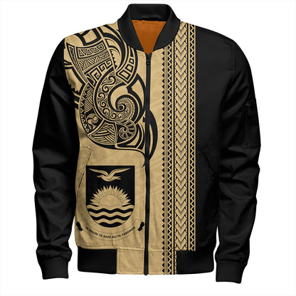 Kiribati Bomber Jacket Polynesia Coat Of Arms Tribal Tattoo