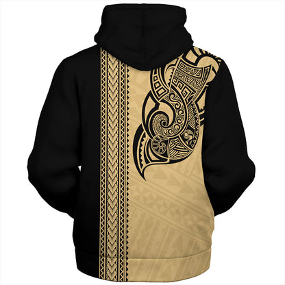 Kosrae Sherpa Hoodie Polynesia Coat Of Arms Tribal Tattoo