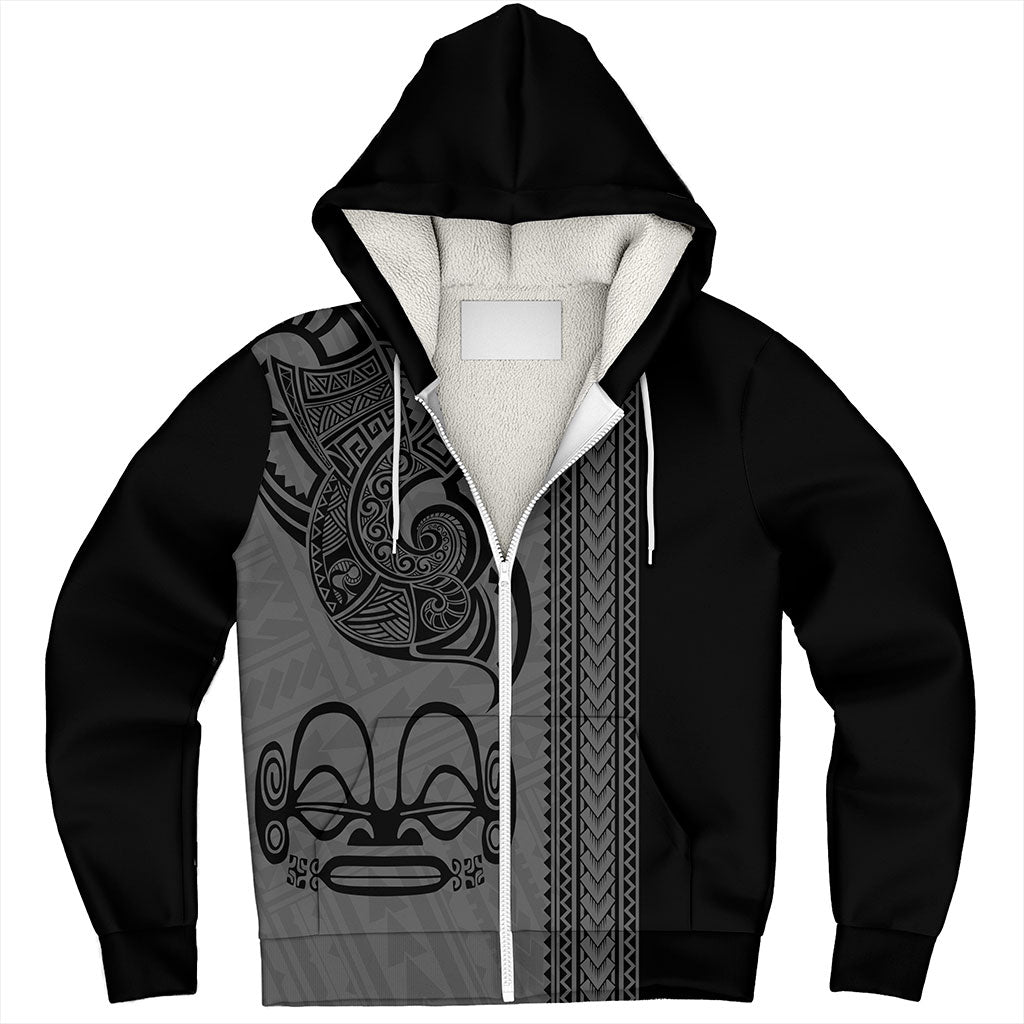 Marquesas Islands Sherpa Hoodie Polynesian Coat Of Arms Tribal Tattoo