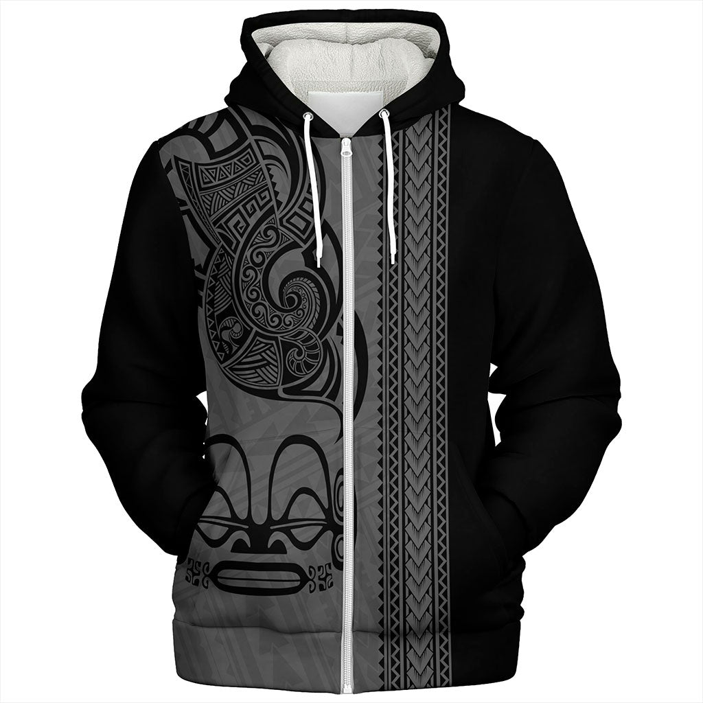 Marquesas Islands Sherpa Hoodie Polynesian Coat Of Arms Tribal Tattoo