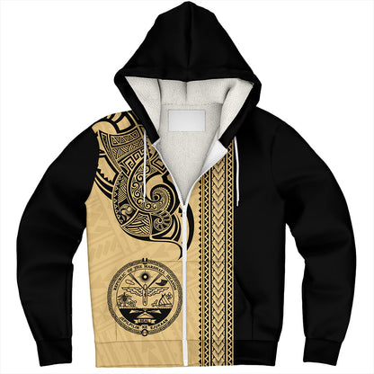 Marshall Islands Sherpa Hoodie Polynesia Coat Of Arms Tribal Tattoo