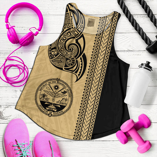 Marshall Islands Women Tank Polynesia Coat Of Arms Tribal Tattoo