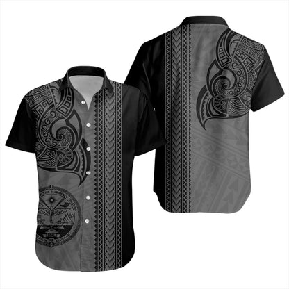 Marshall Islands Short Sleeve Shirt Polynesia Coat Of Arms Tribal Tattoo