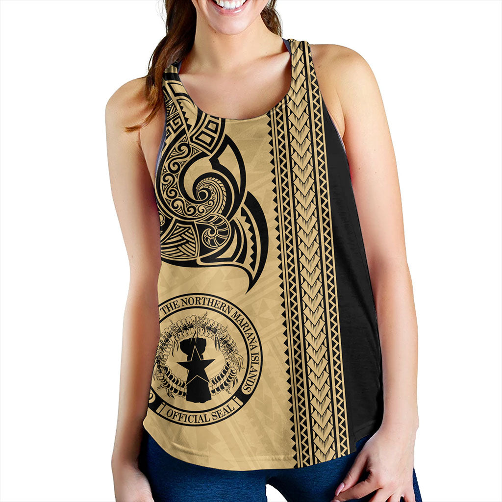 Northern Mariana Islands Women Tank Polynesia Coat Of Arms Tribal Tattoo