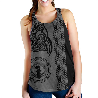 Northern Mariana Islands Women Tank Polynesia Coat Of Arms Tribal Tattoo
