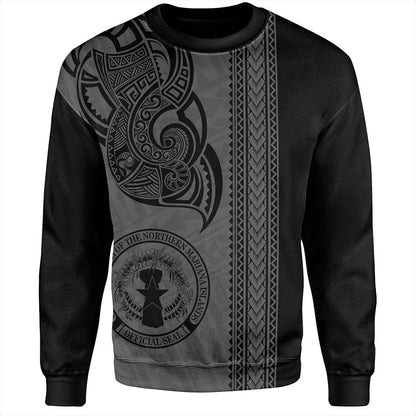 Northern Mariana Islands Sweatshirt Polynesia Coat Of Arms Tribal Tattoo
