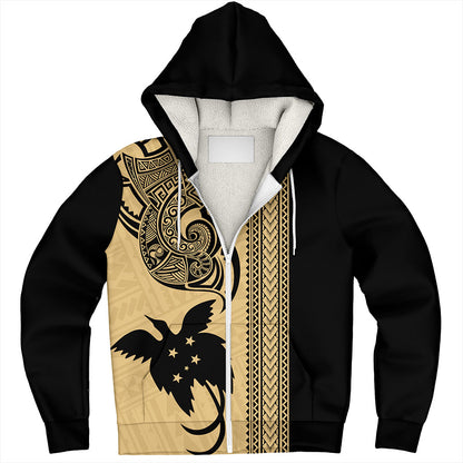 Papua New Guinea Sherpa Hoodie Tribal Tattoo PNG Gold