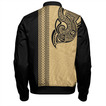Papua New Guinea Bomber Jacket Tribal Tattoo PNG Gold
