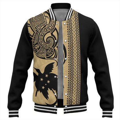 Papua New Guinea Baseball Jacket Tribal Tattoo PNG Gold