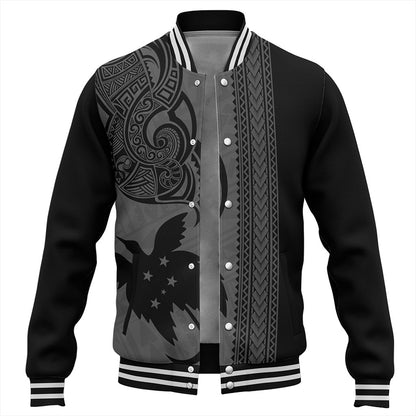 Papua New Guinea Baseball Jacket Tribal Tattoo PNG Gray