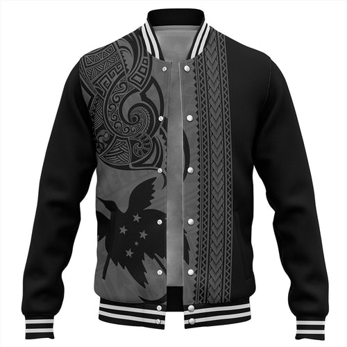 Papua New Guinea Baseball Jacket Tribal Tattoo PNG Gray