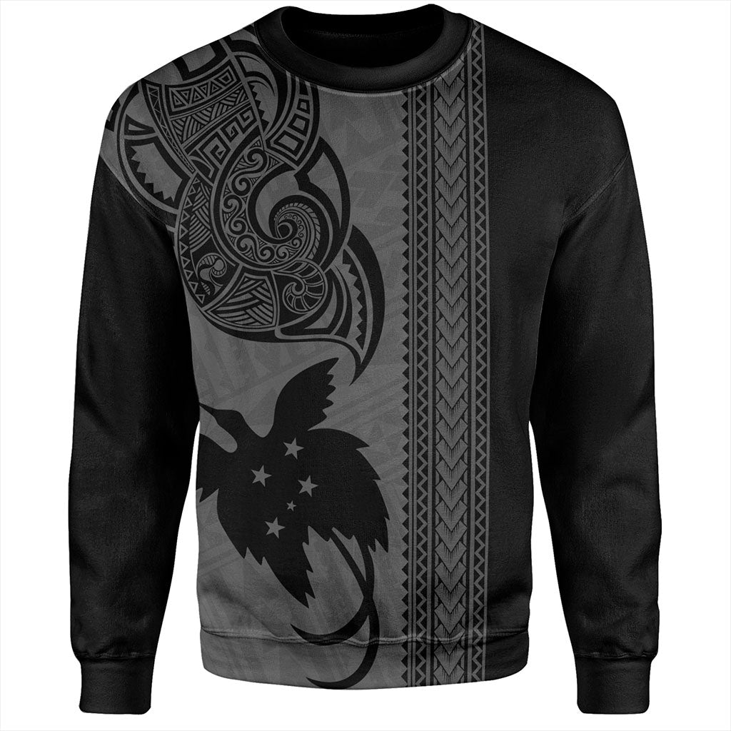 Papua New Guinea Sweatshirt Tribal Tattoo PNG Gray