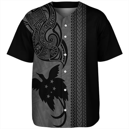 Papua New Guinea Baseball Shirt Tribal Tattoo PNG Gray