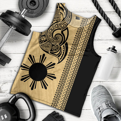 Philippines Filipinos Tank Top Polynesia Tribal Tattoo Gold