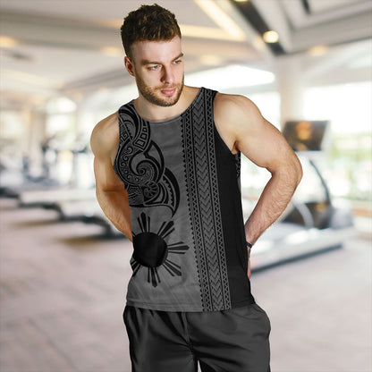 Philippines Filipinos Tank Top Polynesia Tribal Tattoo Grey