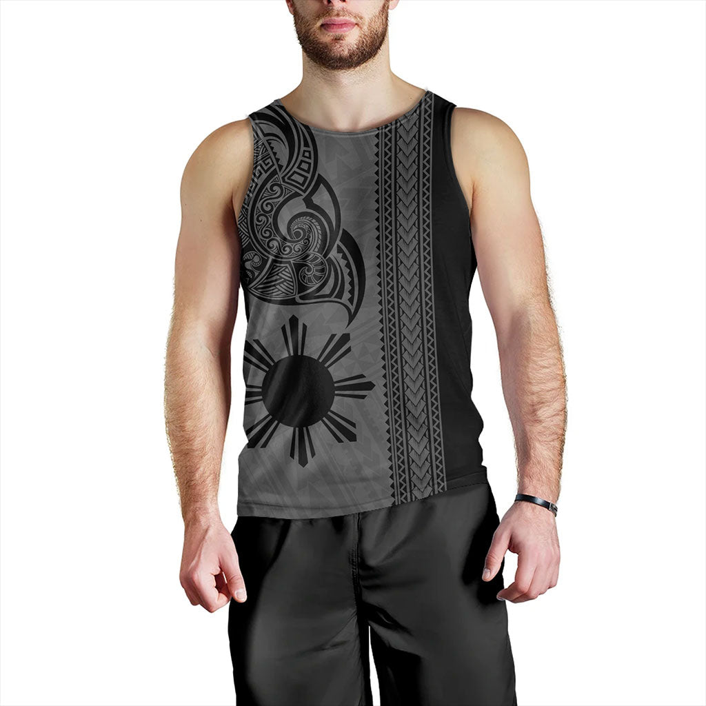 Philippines Filipinos Tank Top Polynesia Tribal Tattoo Grey