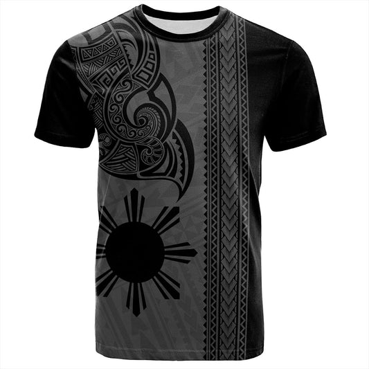 Philippines Filipinos T-Shirt Polynesia Tribal Tattoo Grey