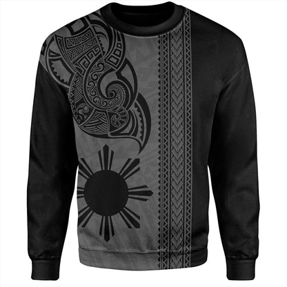 Philippines Filipinos Sweatshirt Polynesia Tribal Tattoo Grey