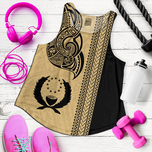 Pohnpei State Women Tank Polynesia Coat Of Arms Tribal Tattoo