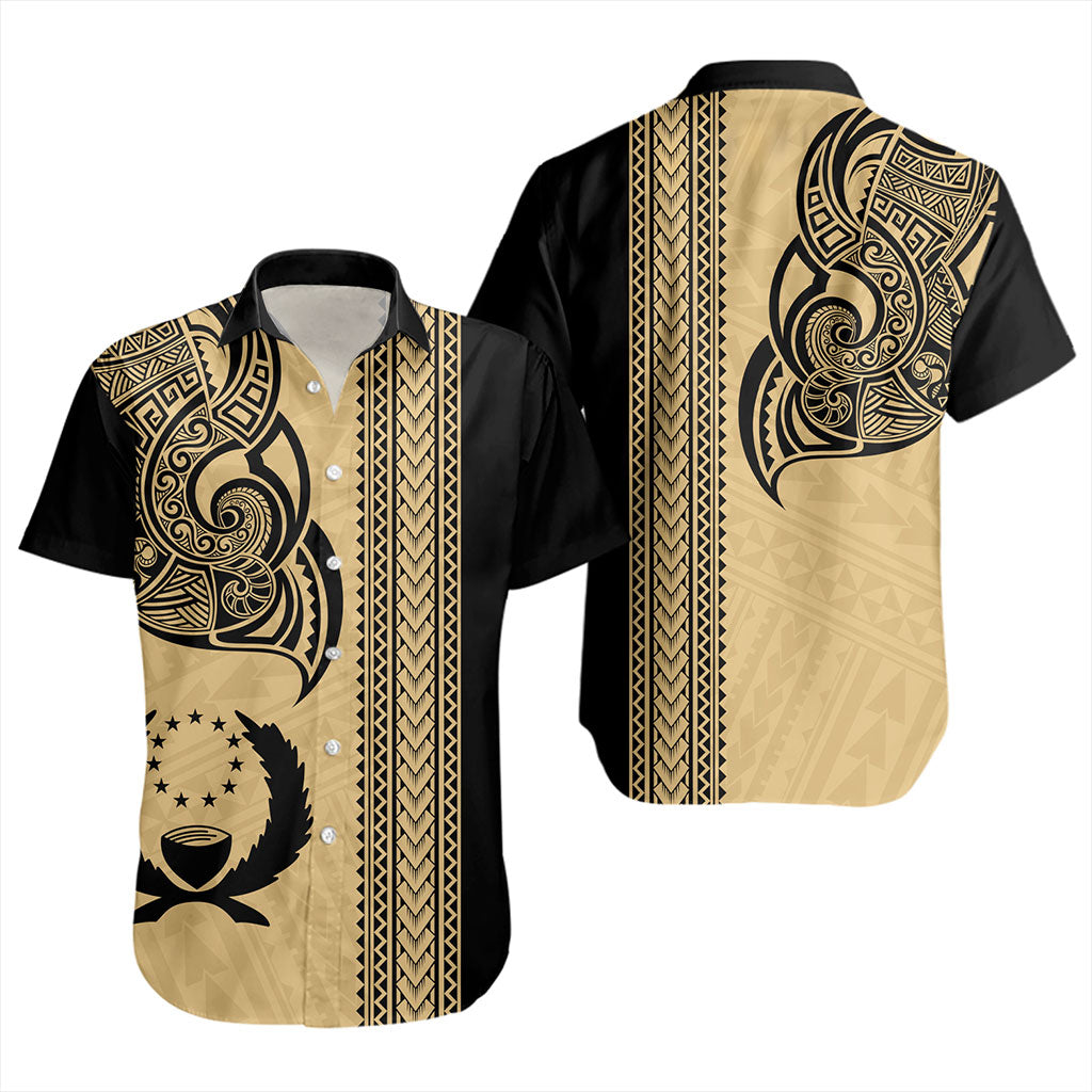 Pohnpei State Short Sleeve Shirt Polynesia Coat Of Arms Tribal Tattoo