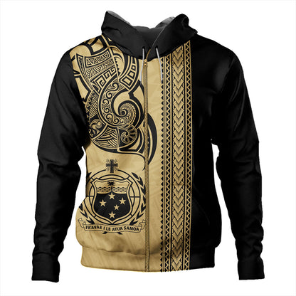 Samoa Hoodie Polynesia Tribal Tattoo Gold