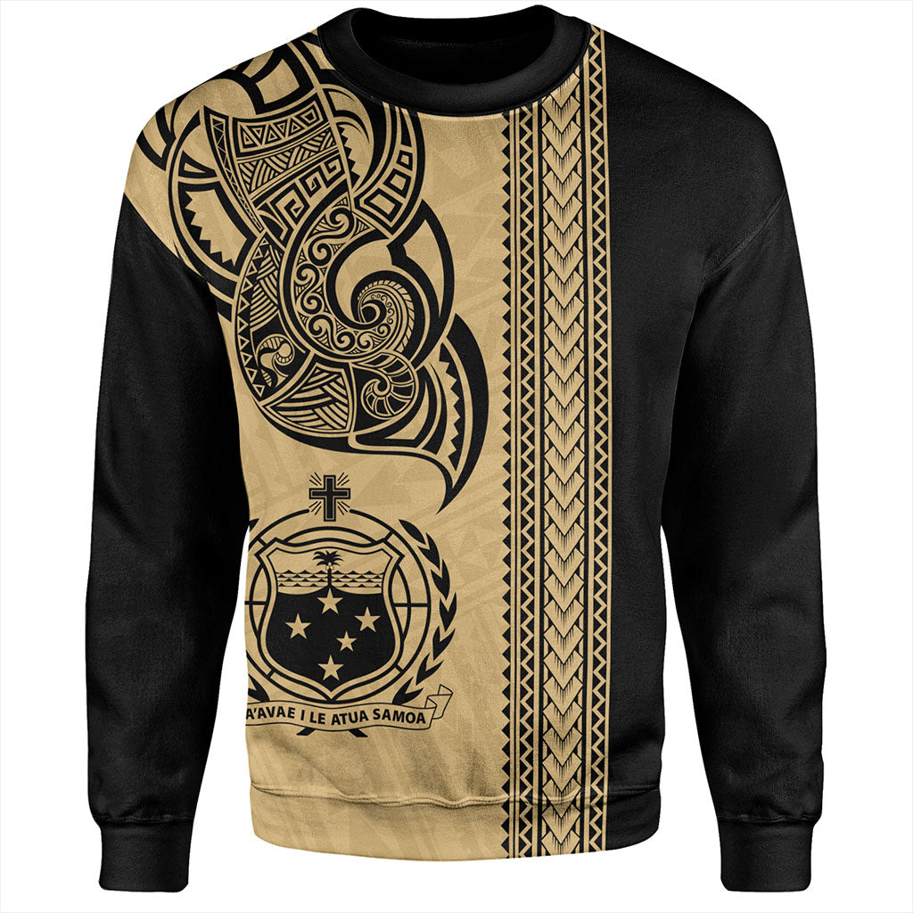 Samoa Sweatshirt Polynesia Tribal Tattoo Gold