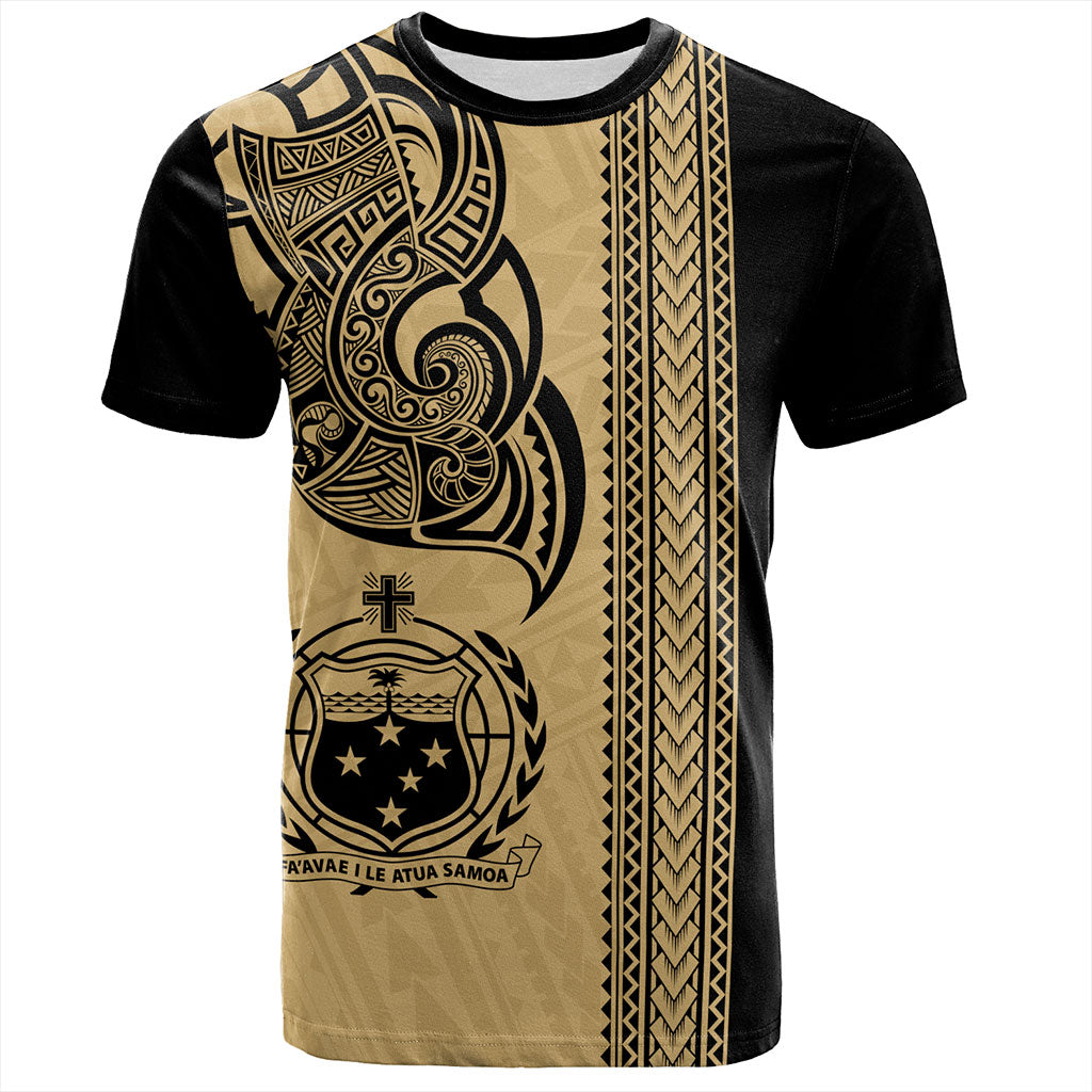 Samoa T-Shirt Polynesia Tribal Tattoo Gold