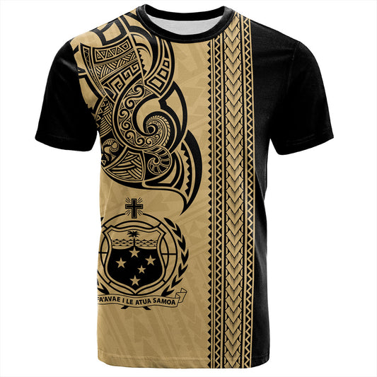 Samoa T-Shirt Polynesia Tribal Tattoo Gold