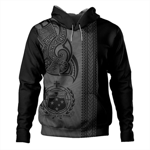 Samoa Hoodie Polynesia Tribal Tattoo Grey