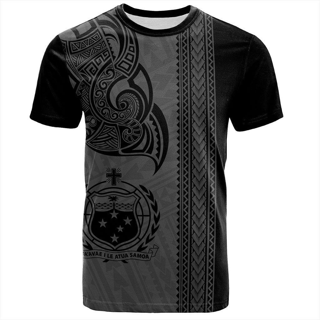 Samoa T-Shirt Polynesia Tribal Tattoo Grey