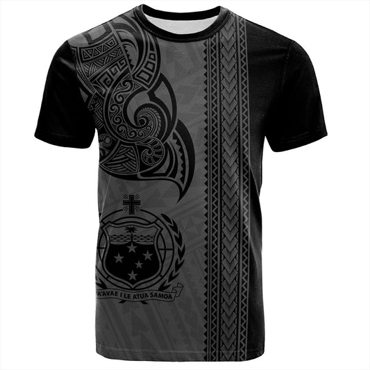 Samoa T-Shirt Polynesia Tribal Tattoo Grey