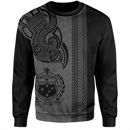 Samoa Sweatshirt Polynesia Tribal Tattoo Grey