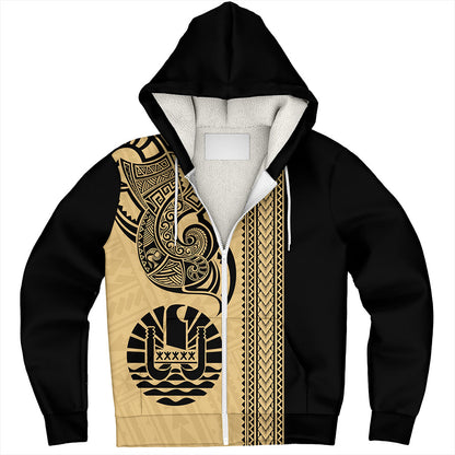 Tahiti Sherpa Hoodie French Polynesia Tribal Tattoo