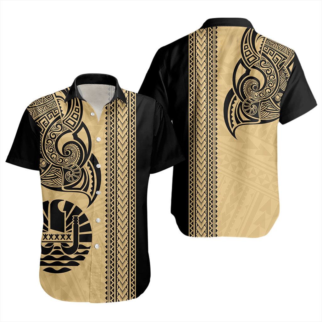 Tahiti Short Sleeve Shirt French Polynesia Tribal Tattoo
