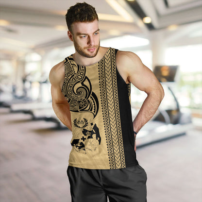 Tonga Tank Top Polynesia Tribal Tattoo Gold