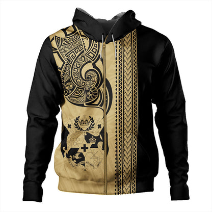 Tonga Hoodie Polynesia Tribal Tattoo Gold