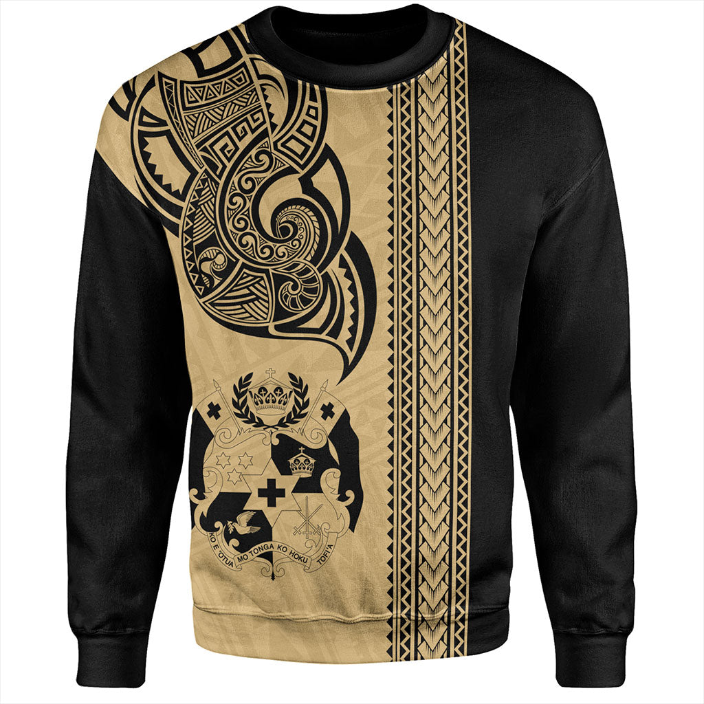 Tonga Sweatshirt Polynesia Tribal Tattoo Gold