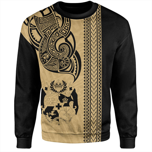 Tonga Sweatshirt Polynesia Tribal Tattoo Gold