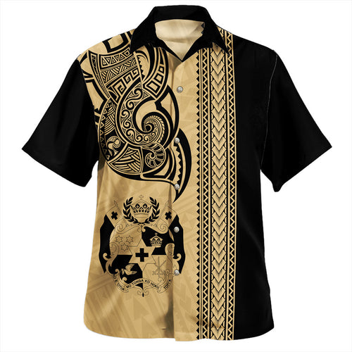 Tonga Hawaiian Shirt Polynesia Tribal Tattoo Gold
