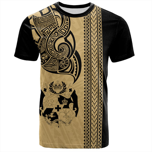 Tonga T-Shirt Polynesia Tribal Tattoo Gold