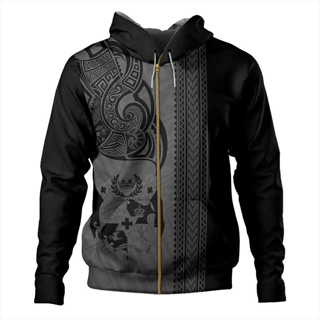 Tonga Hoodie Polynesia Tribal Tattoo Grey
